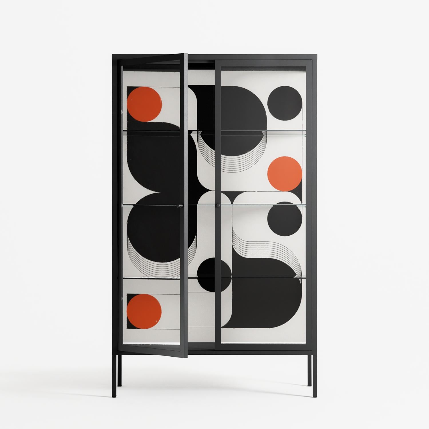Conserto2 - Cabinet - Vratislav Pecka - Antracite - Clear glass