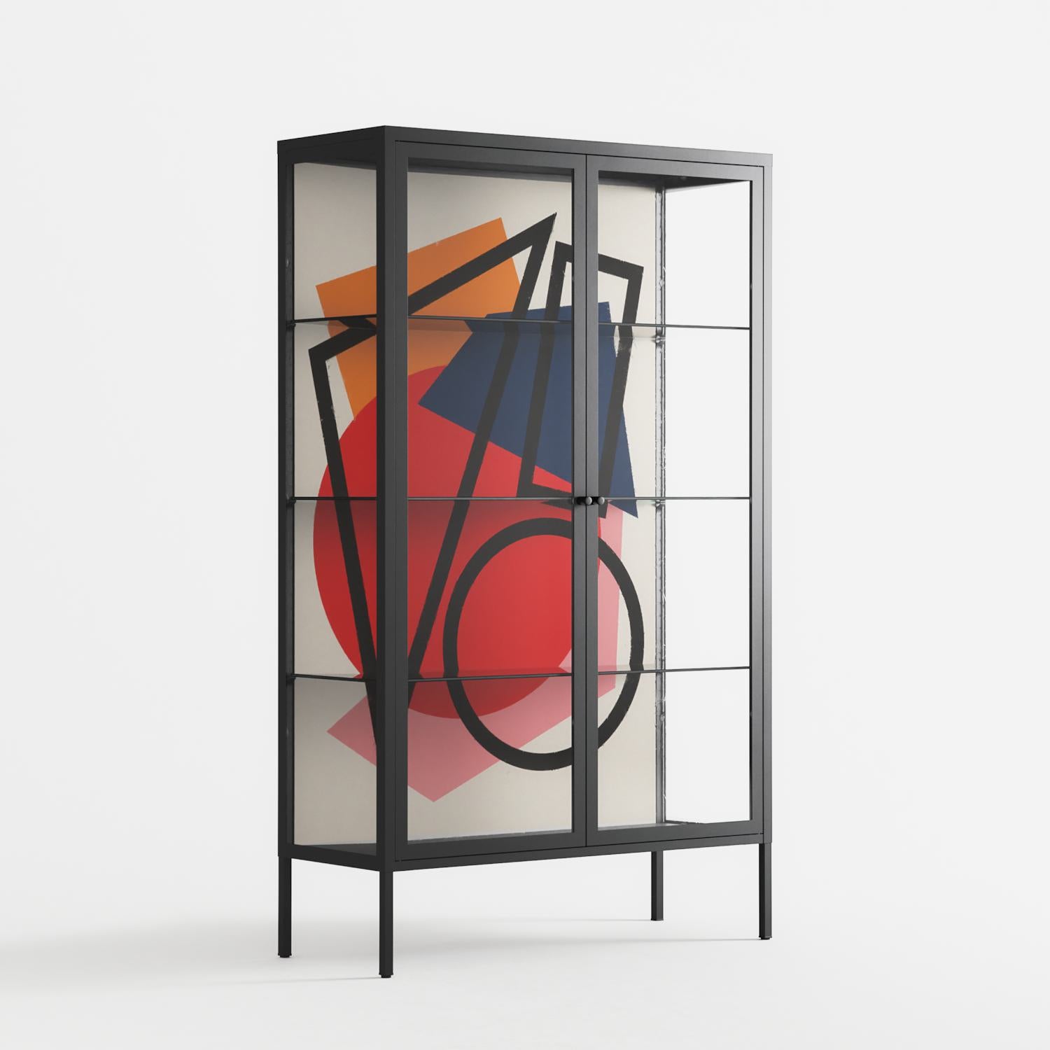 Fuerte - Cabinet - Vratislav Pecka - Antracite - Clear glass
