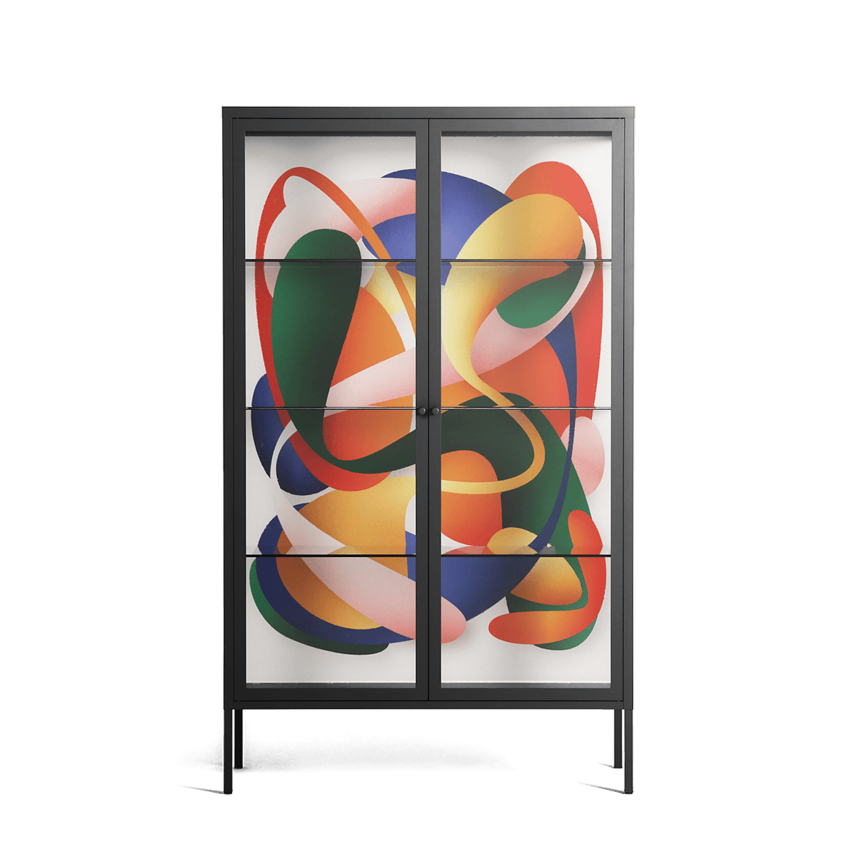 Gloss - Cabinet - Vratislav Pecka - Antracite - Clear glass