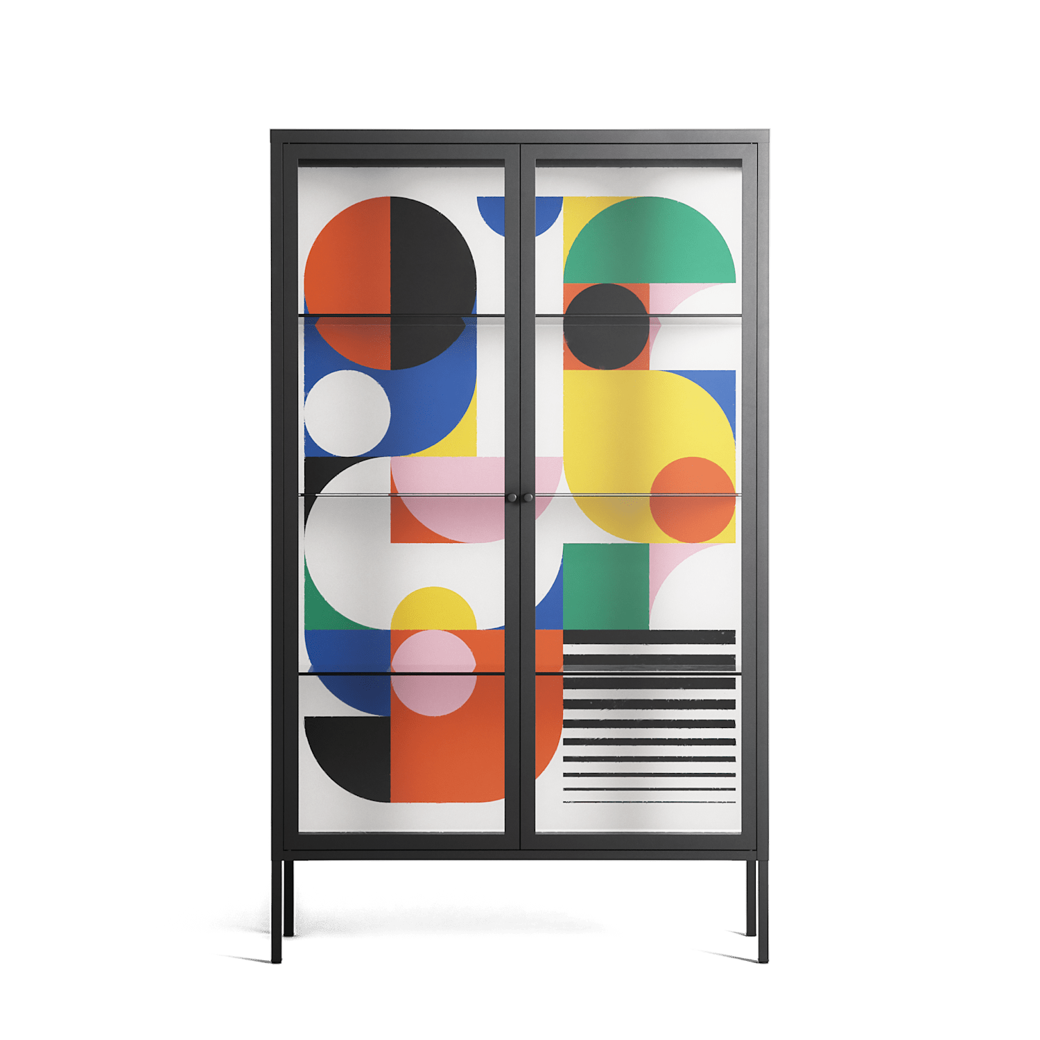 Murano - Cabinet - Vratislav Pecka - Antracite - Clear glass