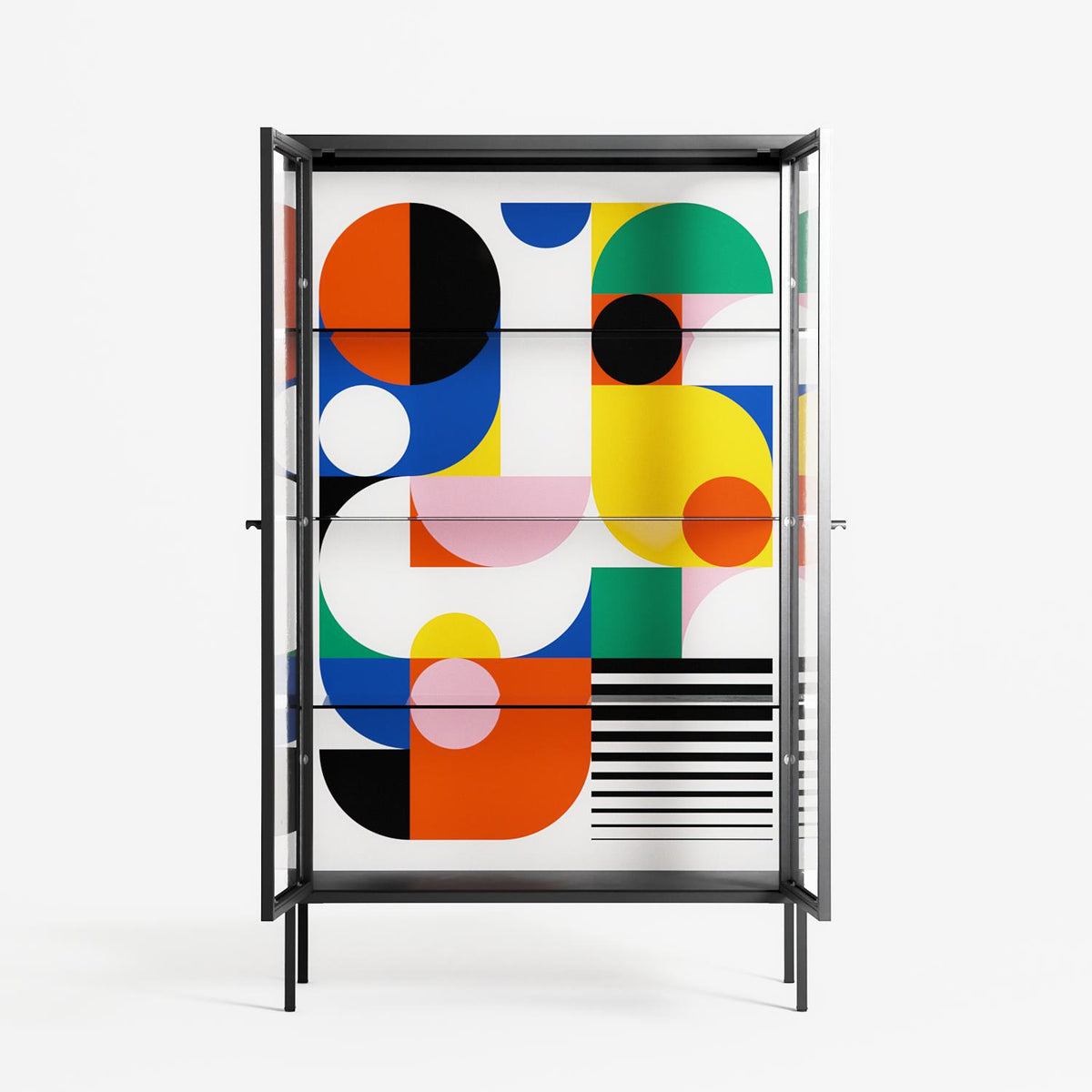 Murano - Cabinet - Vratislav Pecka - Antracite - Clear glass
