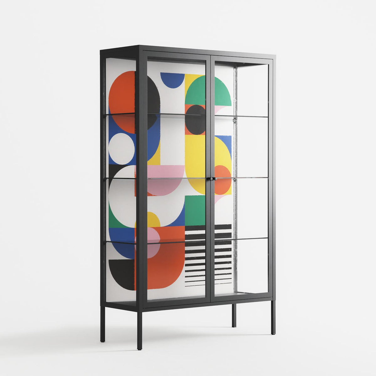 Murano - Cabinet - Vratislav Pecka - Antracite - Clear glass
