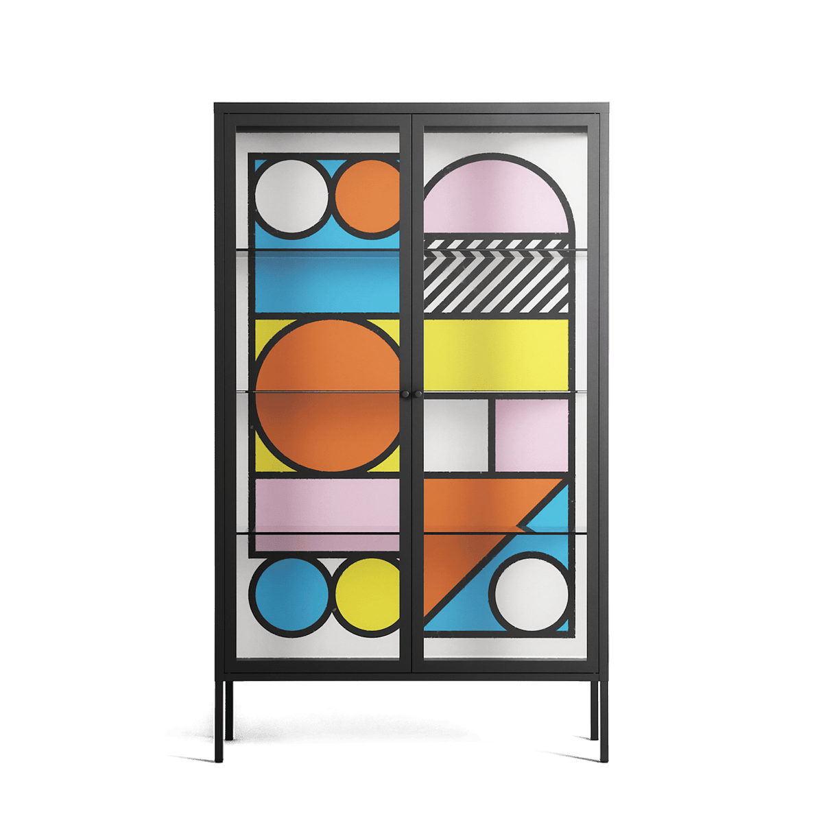 Palette - Cabinet - Vratislav Pecka - Antracite - Clear glass