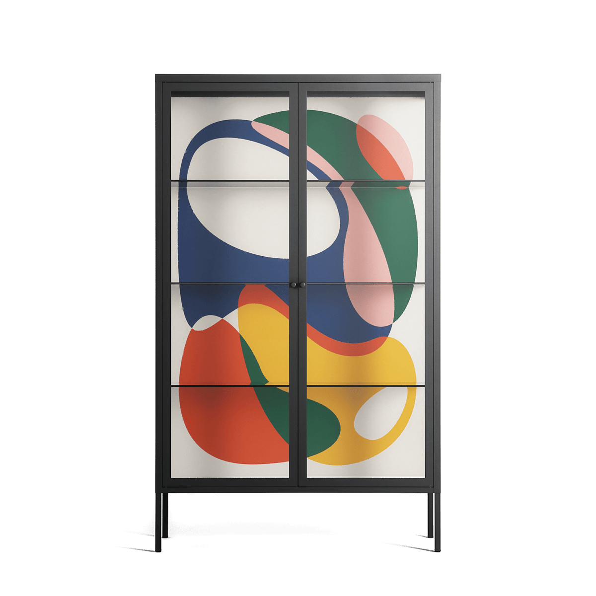 Spilled Paint - Cabinet - Vratislav Pecka - Antracite - Clear glass