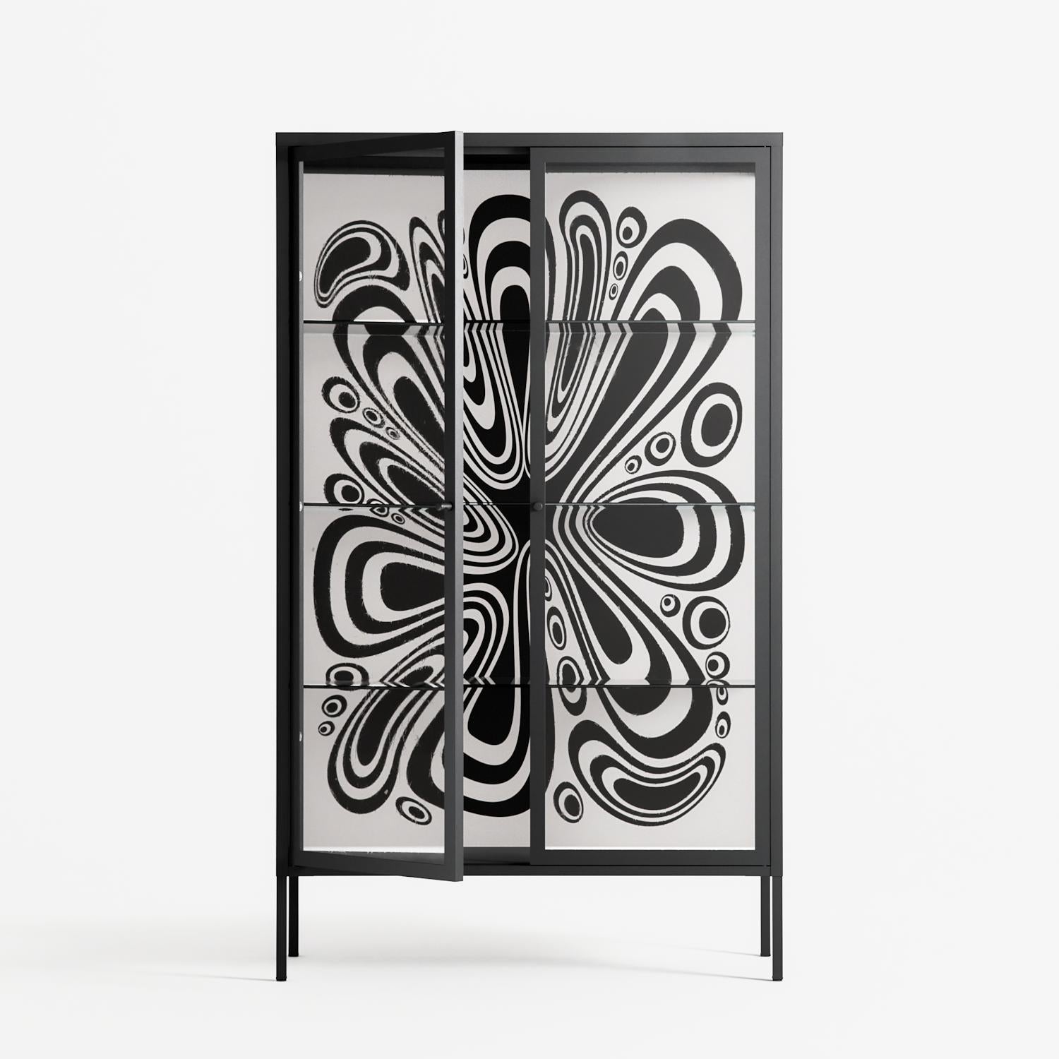 Splash of black - Cabinet - Vratislav Pecka - Antracite - Clear glass