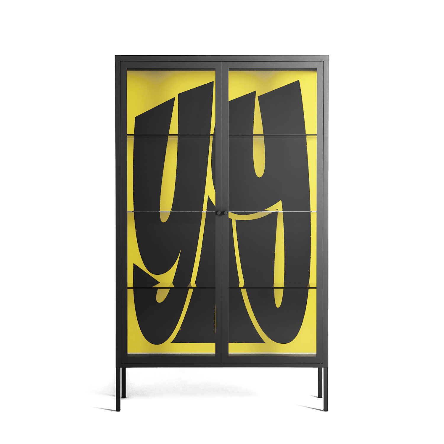 Yay - Cabinet - Vratislav Pecka - Antracite - Clear glass