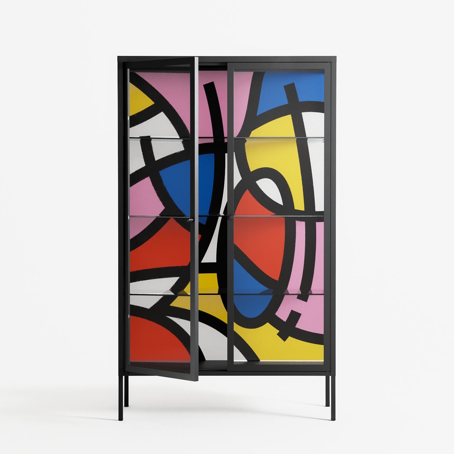 Yo - Cabinet - Vratislav Pecka - Antracite - Clear glass