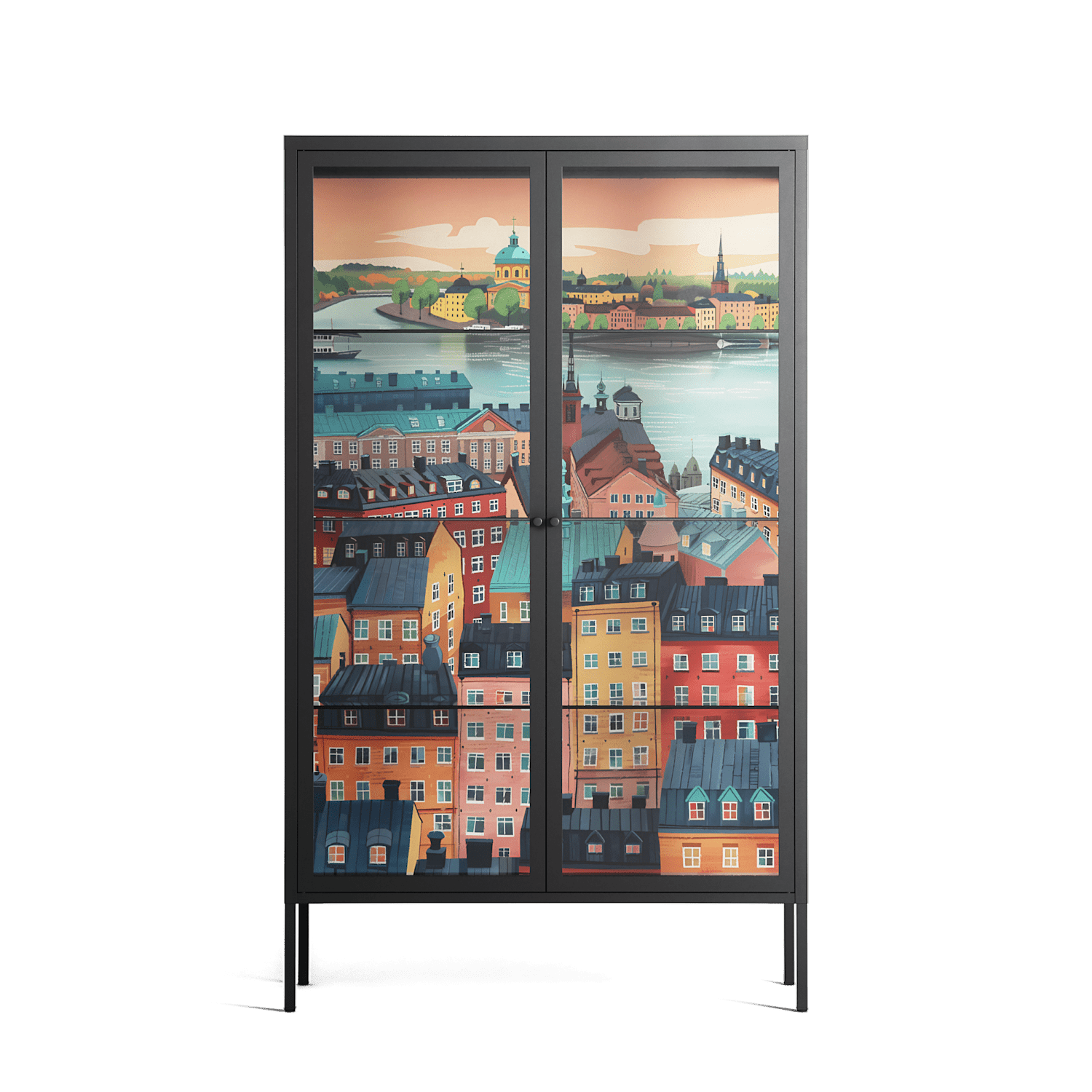Gamla Stan - Cabinet - Nur Rydberg - Antracite - Clear glass