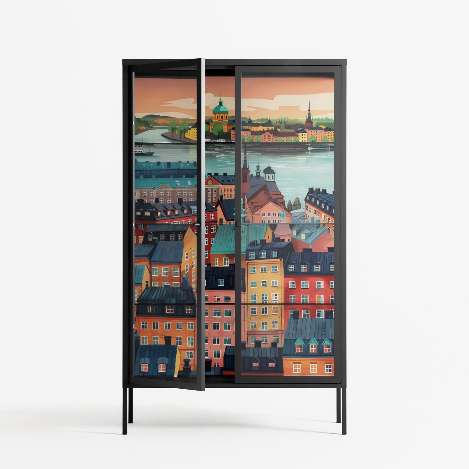 Gamla Stan - Cabinet - Nur Rydberg - Antracite - Clear glass