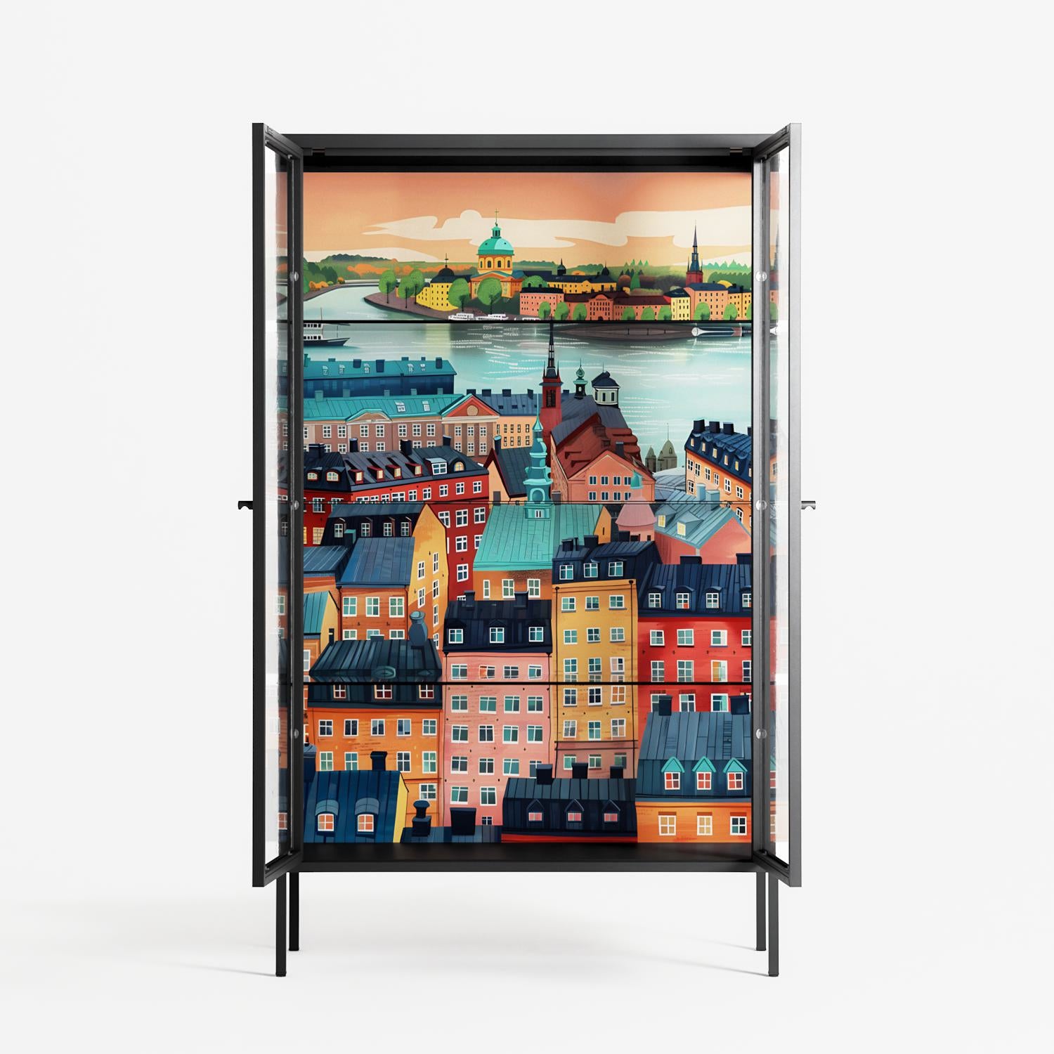 Gamla Stan - Cabinet - Nur Rydberg - Antracite - Clear glass