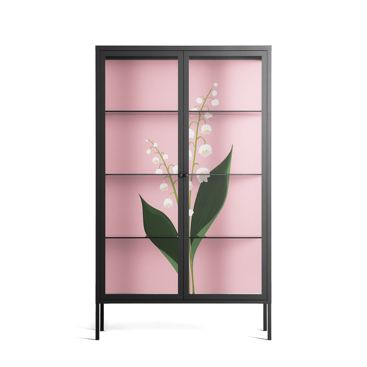 Kalas Konvalj - Cabinet - Nur Rydberg - Antracite - Clear glass