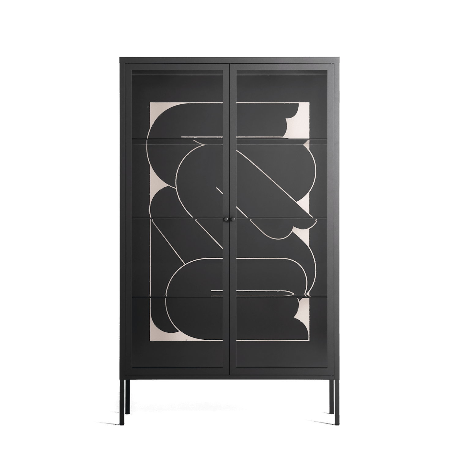 Love Flow - Cabinet - Andrea Devia-Nuño - Antracite - Clear glass