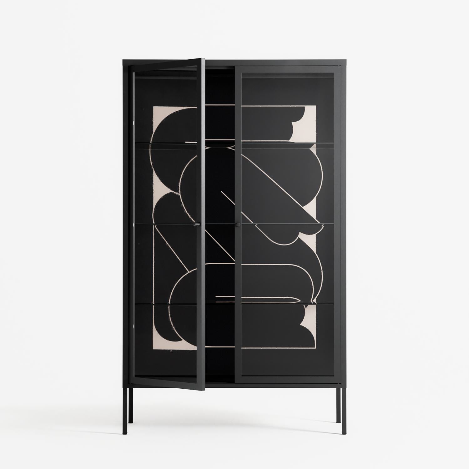 Love Flow - Cabinet - Andrea Devia-Nuño - Antracite - Clear glass