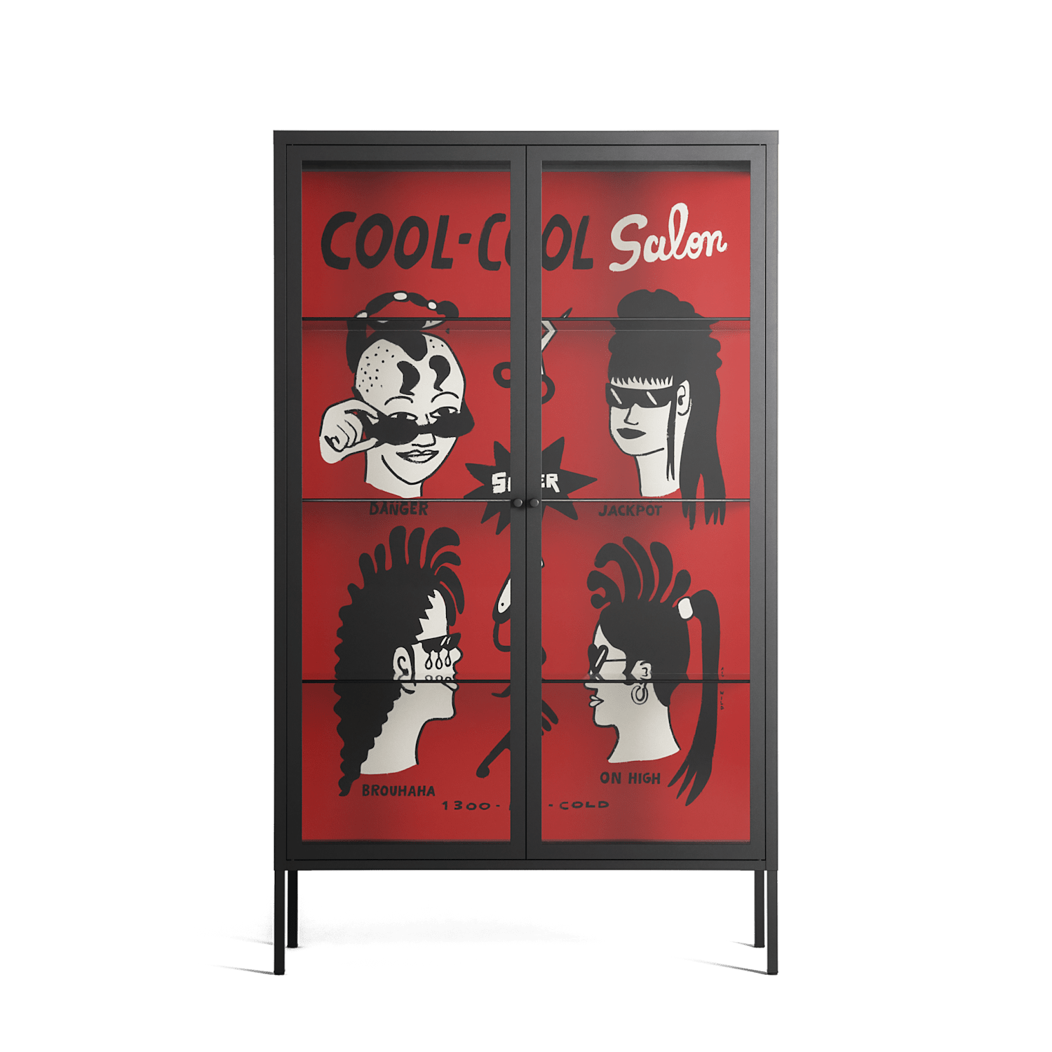 Cool Cool Salon Red - Cabinet - Aley Wild - Antracite - Clear glass