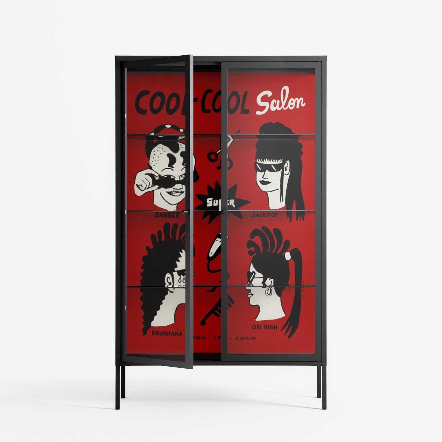 Cool Cool Salon Red - Cabinet - Aley Wild - Antracite - Clear glass