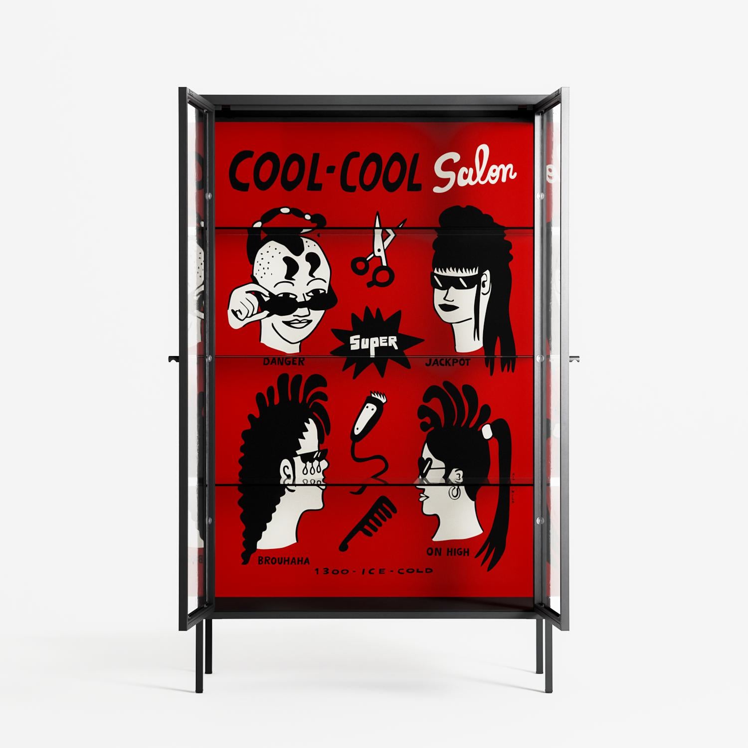Cool Cool Salon Red - Cabinet - Aley Wild - Antracite - Clear glass