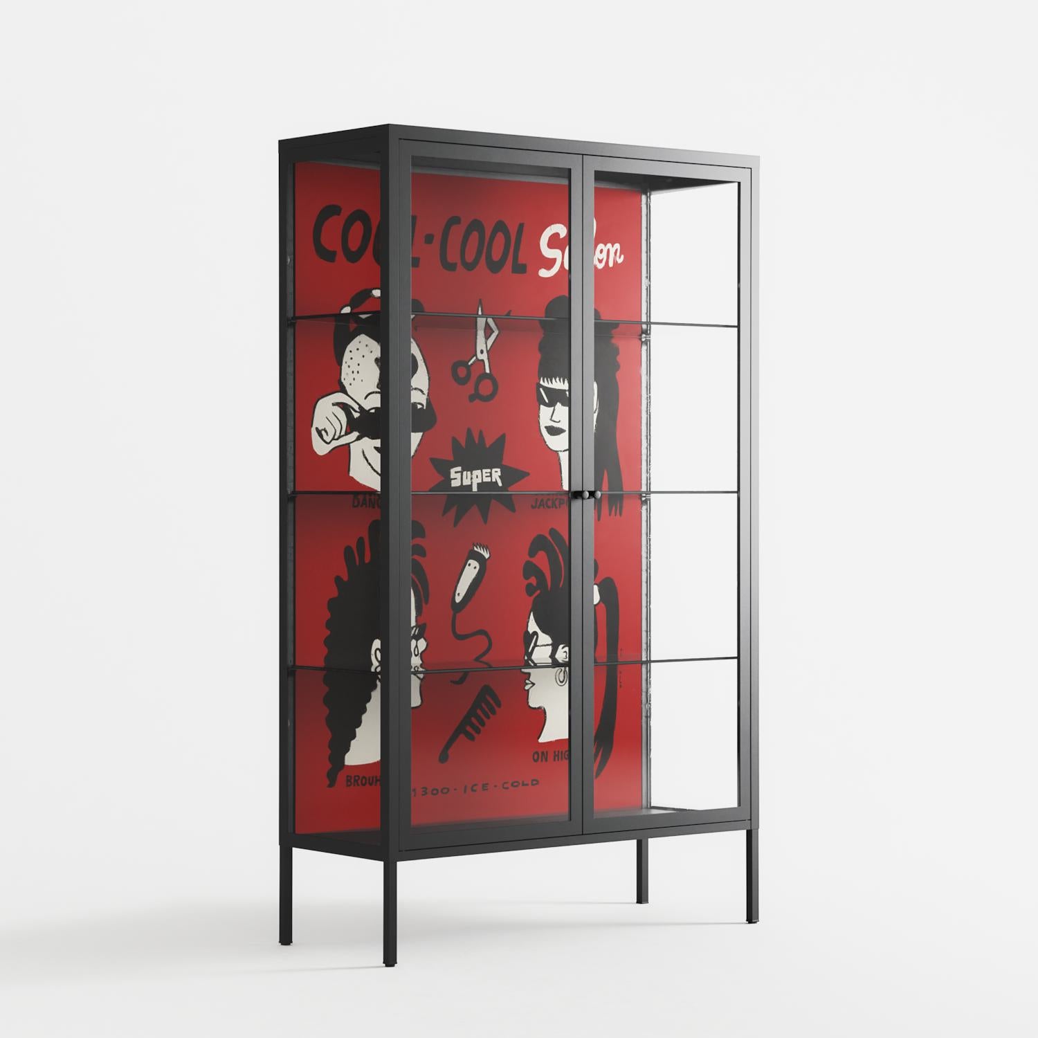 Cool Cool Salon Red - Cabinet - Aley Wild - Antracite - Clear glass