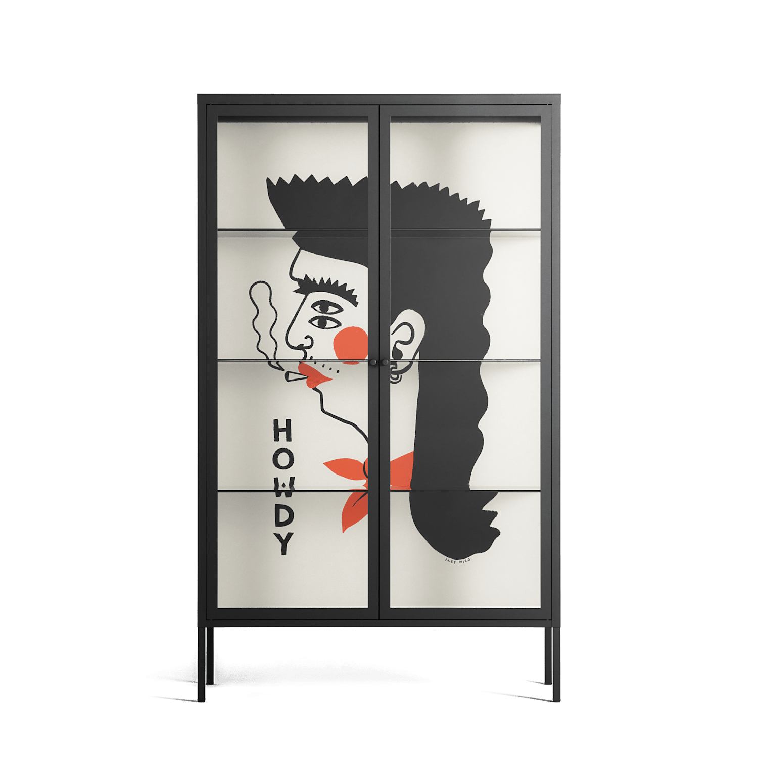 Howdy - Cabinet - Aley Wild - Antracite - Clear glass