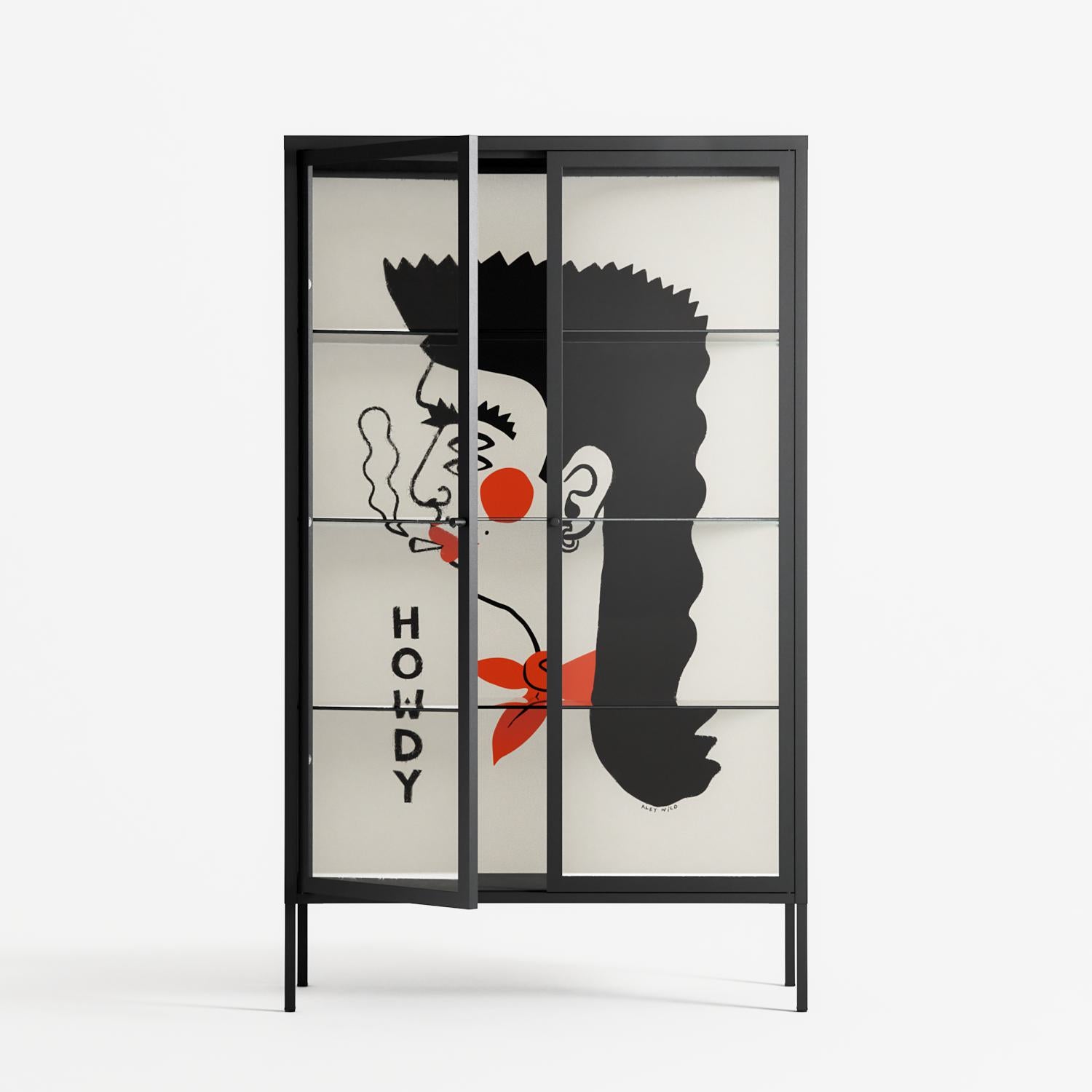 Howdy - Cabinet - Aley Wild - Antracite - Clear glass