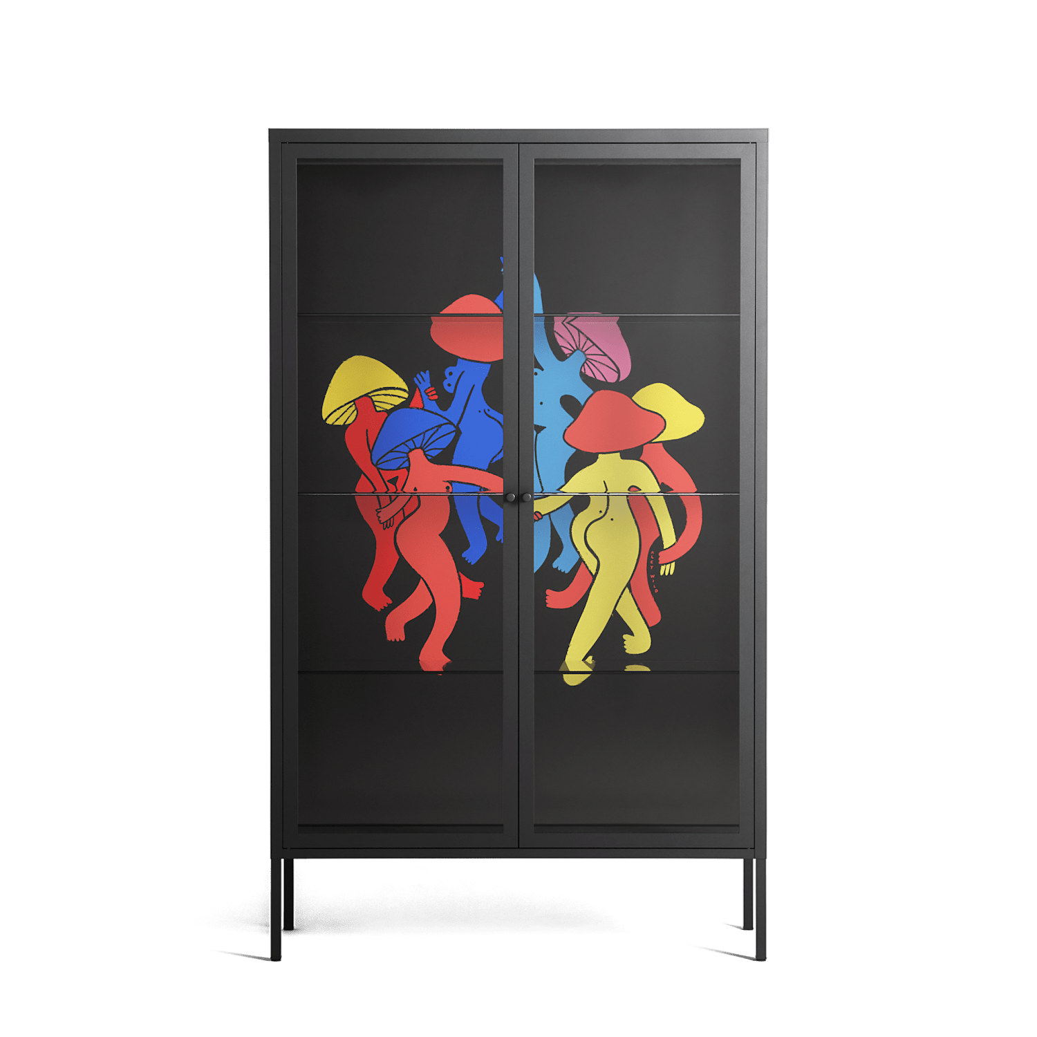 Mushroom Dance Multi - Cabinet - Aley Wild - Antracite - Clear glass