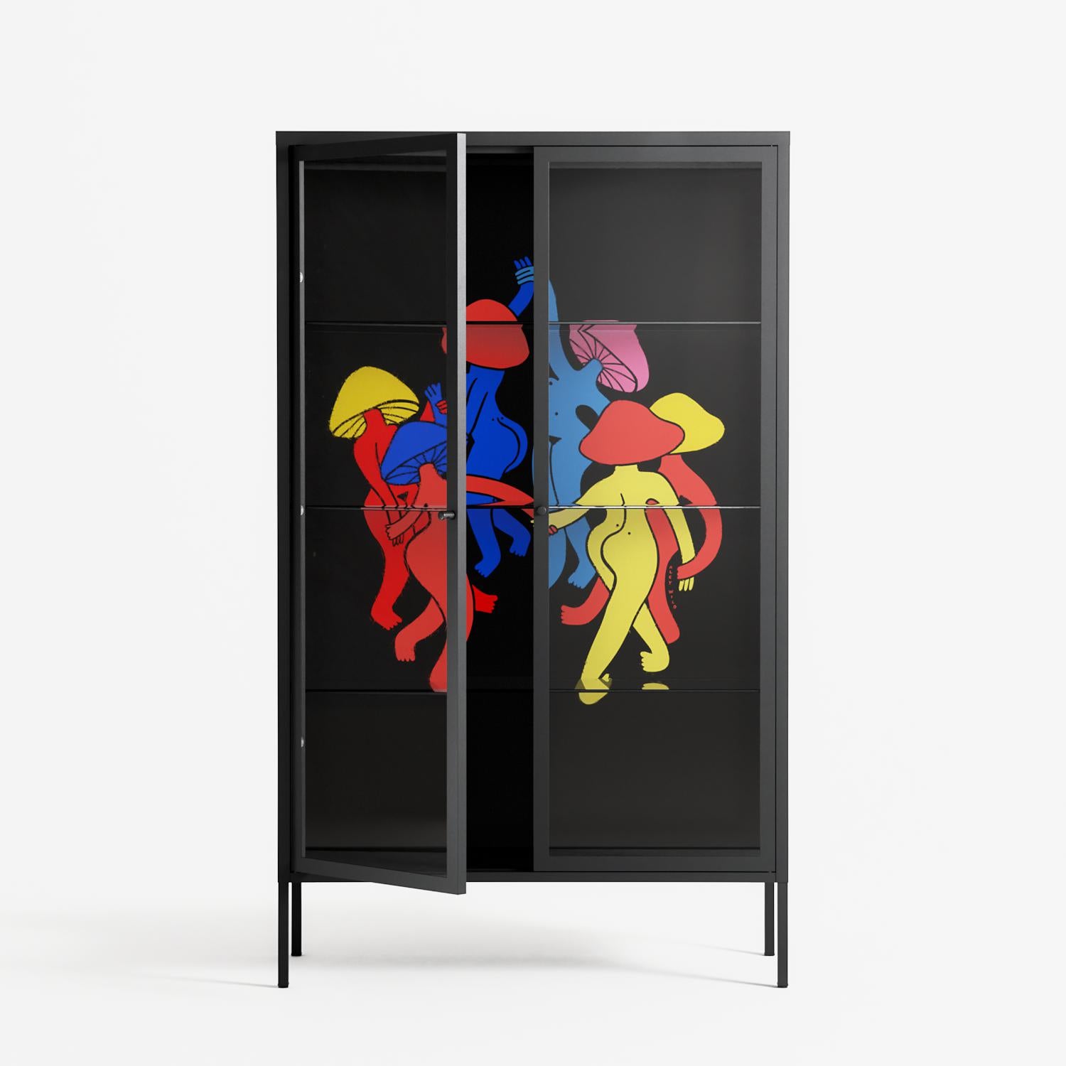 Mushroom Dance Multi - Cabinet - Aley Wild - Antracite - Clear glass
