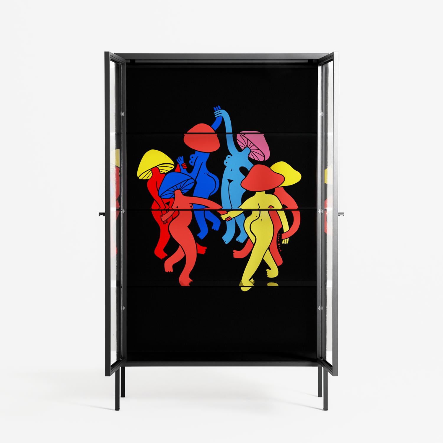 Mushroom Dance Multi - Cabinet - Aley Wild - Antracite - Clear glass