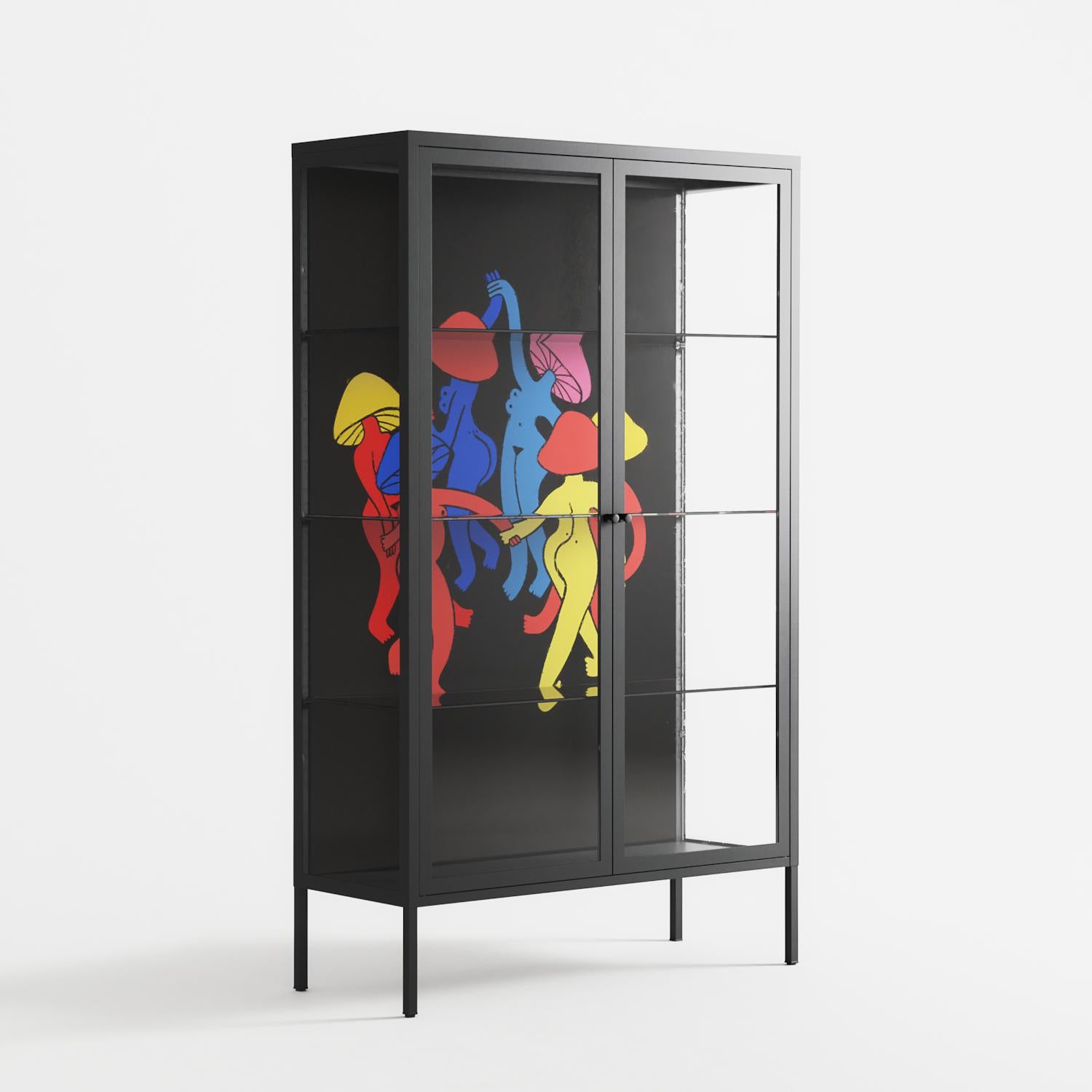Mushroom Dance Multi - Cabinet - Aley Wild - Antracite - Clear glass