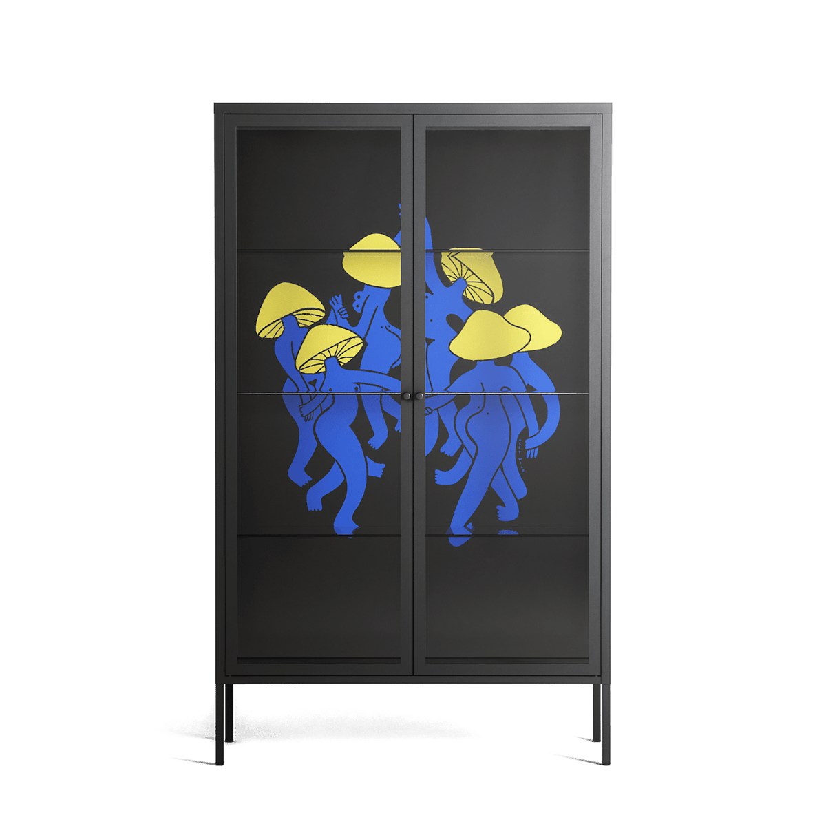 Mushroom Dance Blue - Cabinet - Aley Wild - Antracite - Clear glass