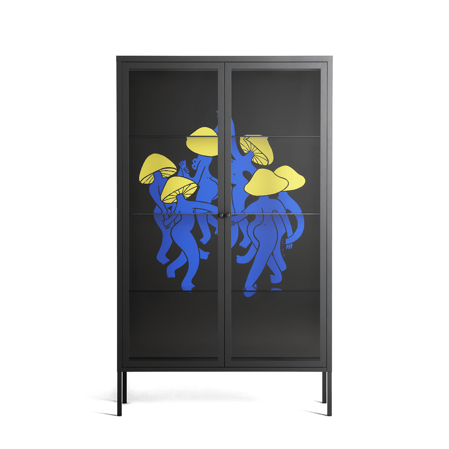 Mushroom Dance Blue - Cabinet - Aley Wild - Antracite - Clear glass