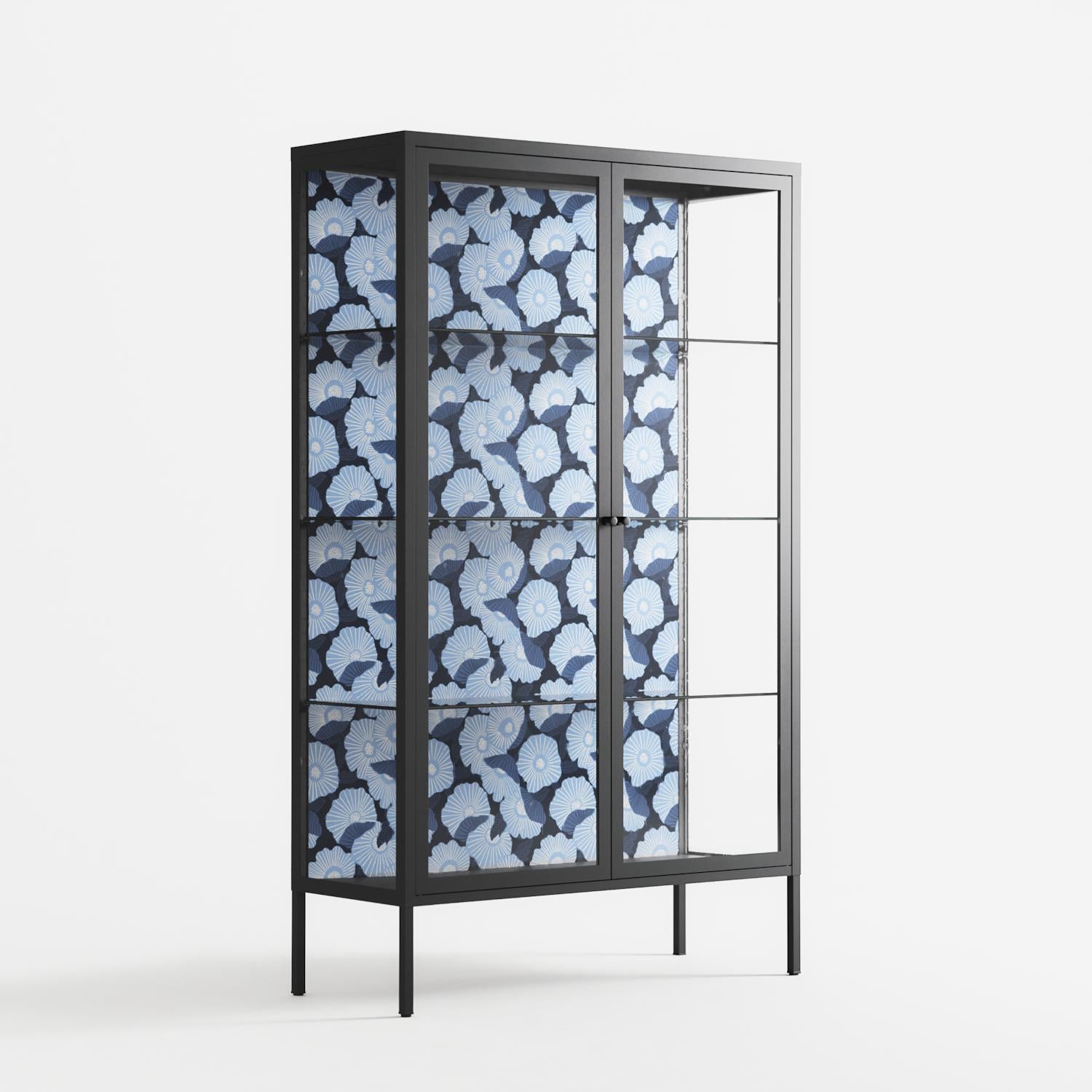 Blue Poppy 2 - Cabinet - Katie O’Shea - Antracite - Clear glass