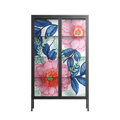 Pink Anemones - Cabinet - Katie O’Shea - Antracite - Clear glass
