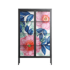 Pink Anemones - Cabinet - Katie O’Shea - Antracite - Clear glass