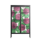 Pink Floras - Cabinet - Katie O’Shea - Antracite - Clear glass