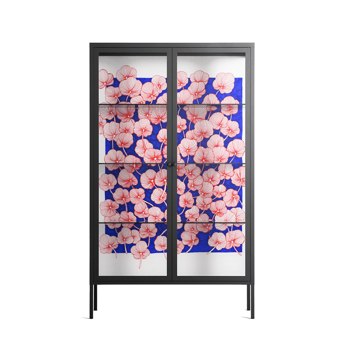 Redblooms - Cabinet - Katie O’Shea - Antracite - Clear glass