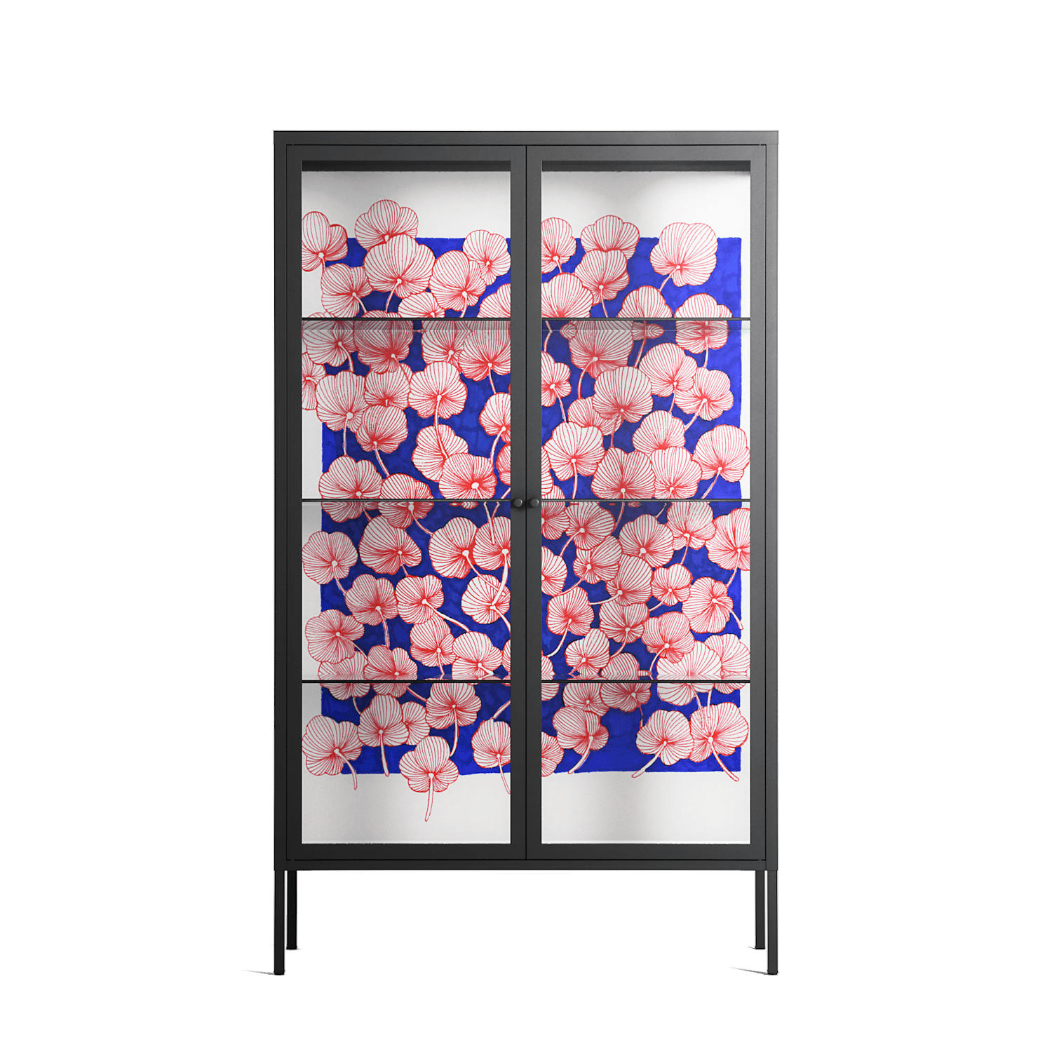 Redblooms - Cabinet - Katie O’Shea - Antracite - Clear glass