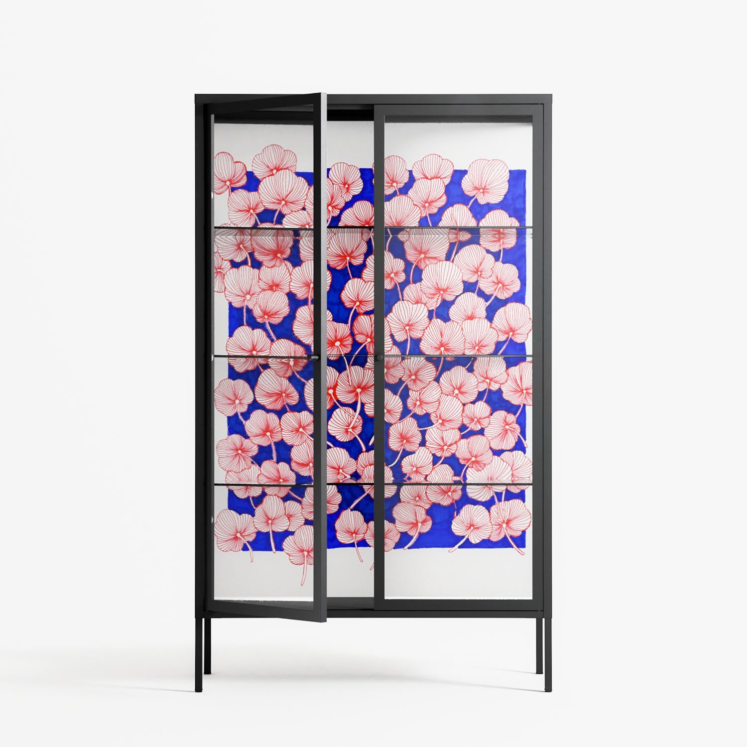 Redblooms - Cabinet - Katie O’Shea - Antracite - Clear glass