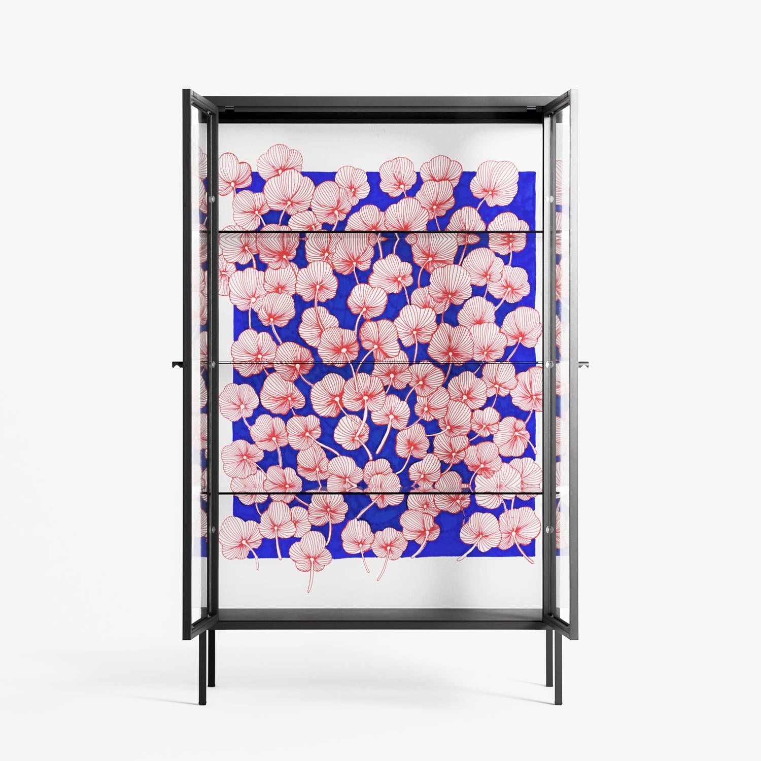 Redblooms - Cabinet - Katie O’Shea - Antracite - Clear glass