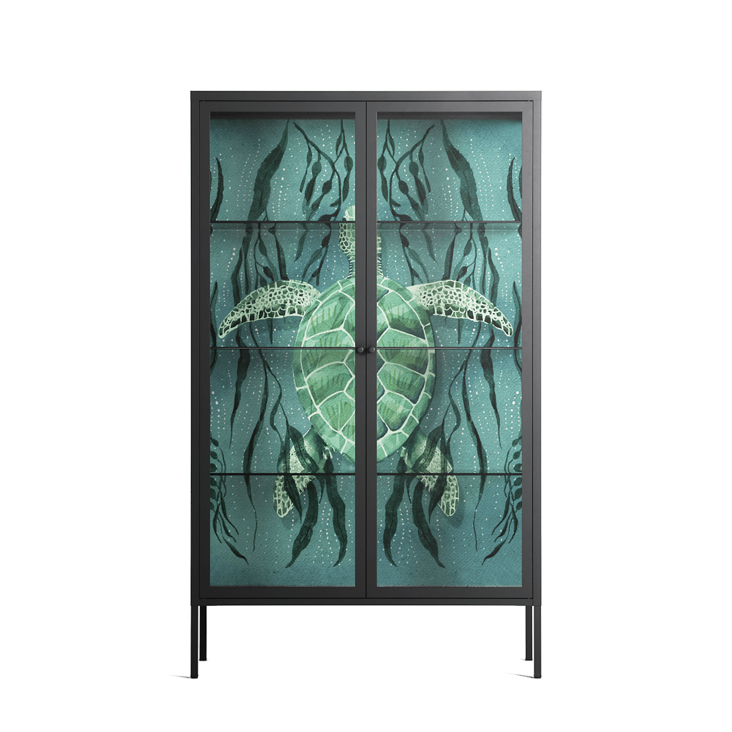Turtle With Kelp - Cabinet - Katie O’Shea - Antracite - Clear glass