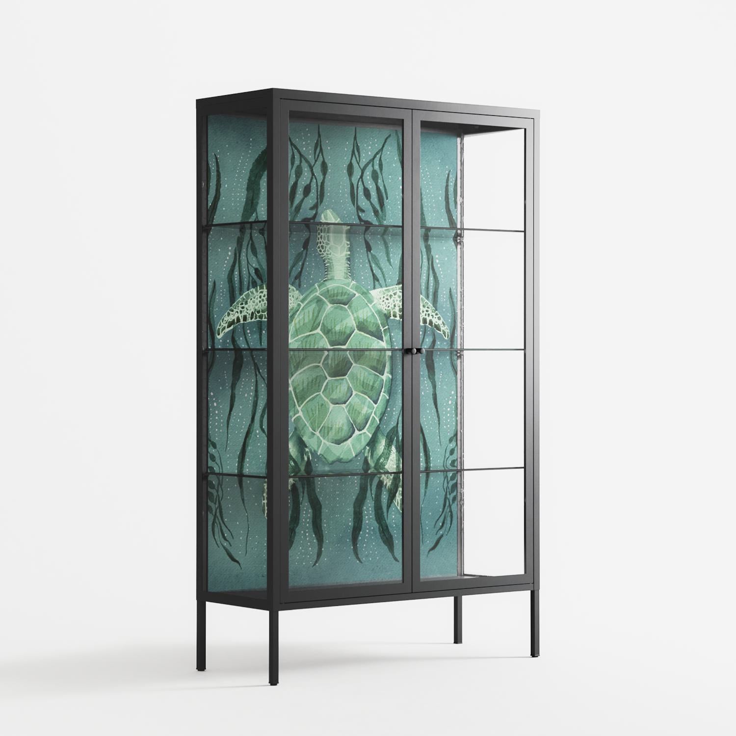 Turtle With Kelp - Cabinet - Katie O’Shea - Antracite - Clear glass