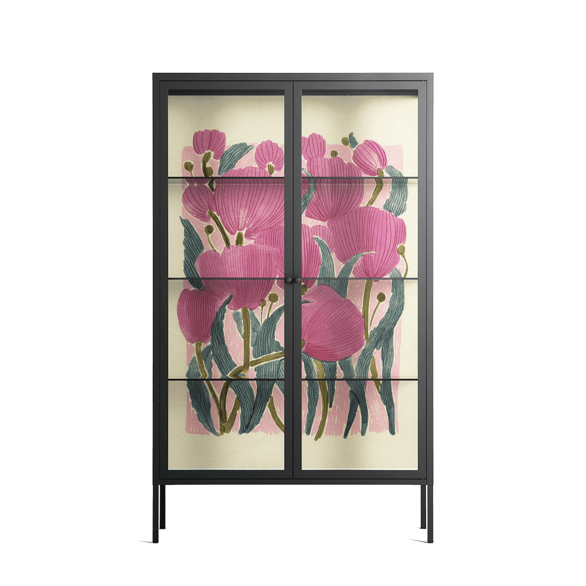 Tulips - Cabinet - Katie O’Shea - Antracite - Clear glass