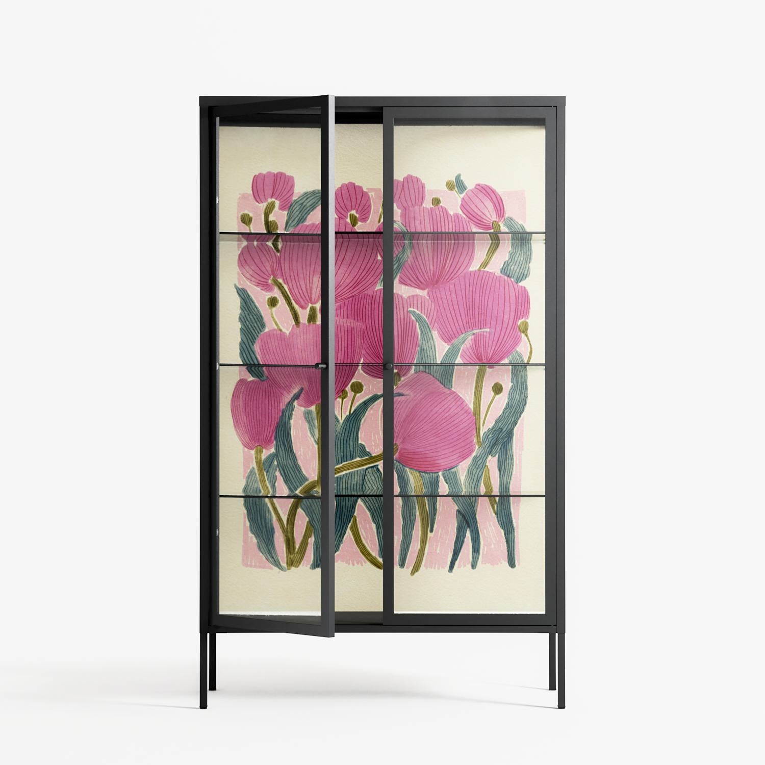 Tulips - Cabinet - Katie O’Shea - Antracite - Clear glass