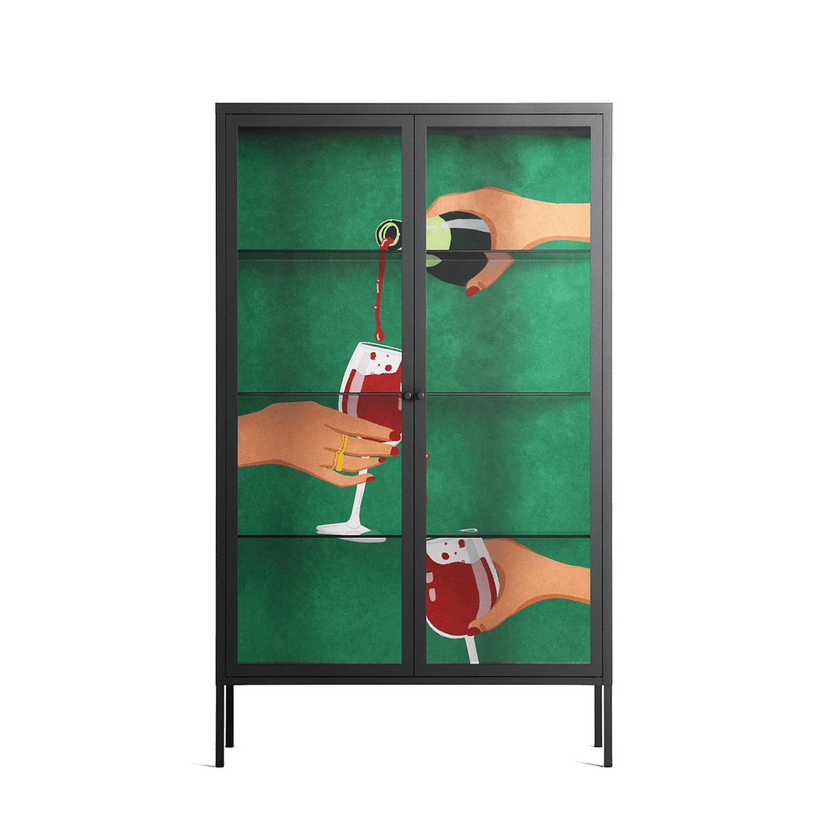 Cheers Girls - Cabinet - Raissa Oltmanns - Antracite - Clear glass