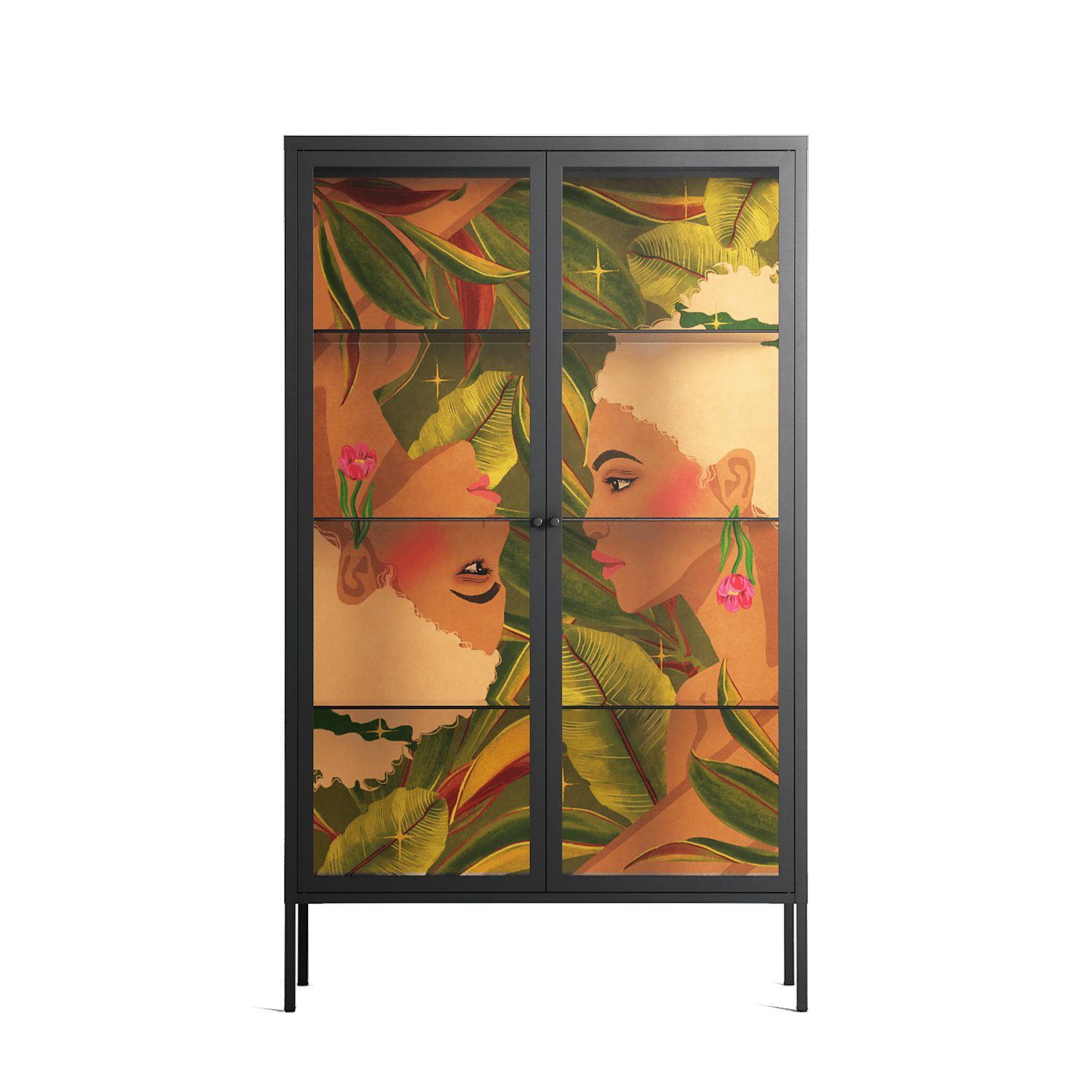 Twins - Cabinet - Raissa Oltmanns - Antracite - Clear glass