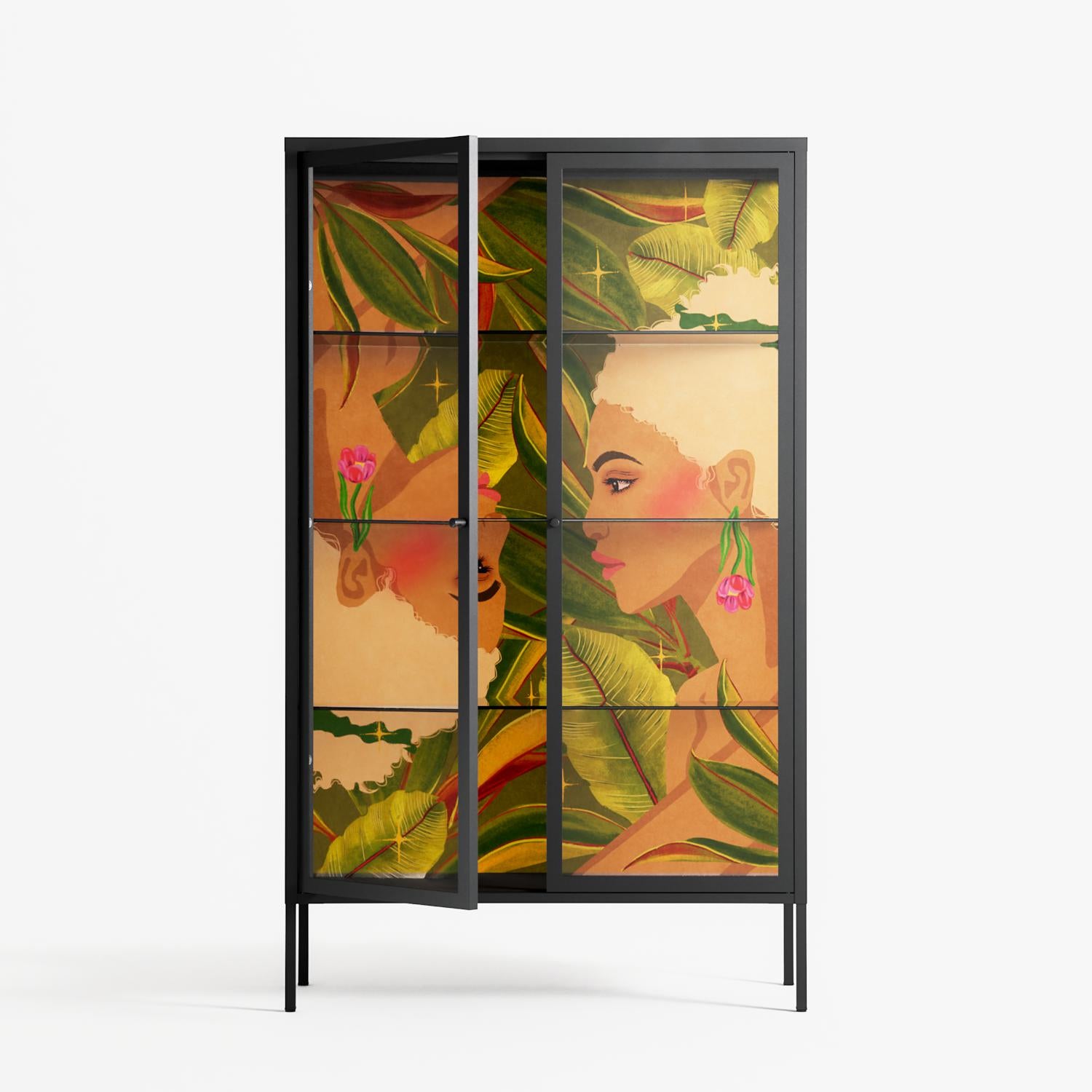Twins - Cabinet - Raissa Oltmanns - Antracite - Clear glass
