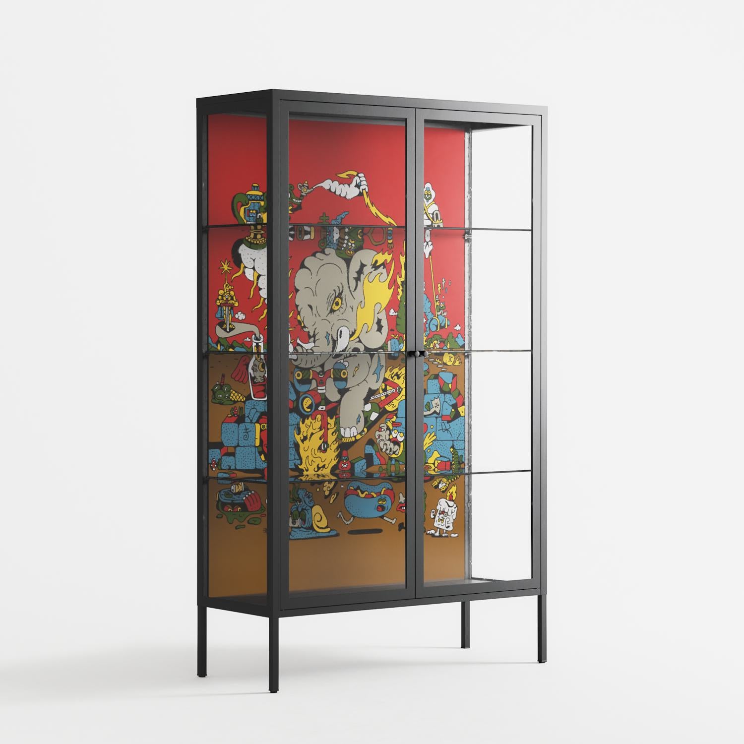 Ganesha - Cabinet - Cezar Berje - Antracite - Clear glass