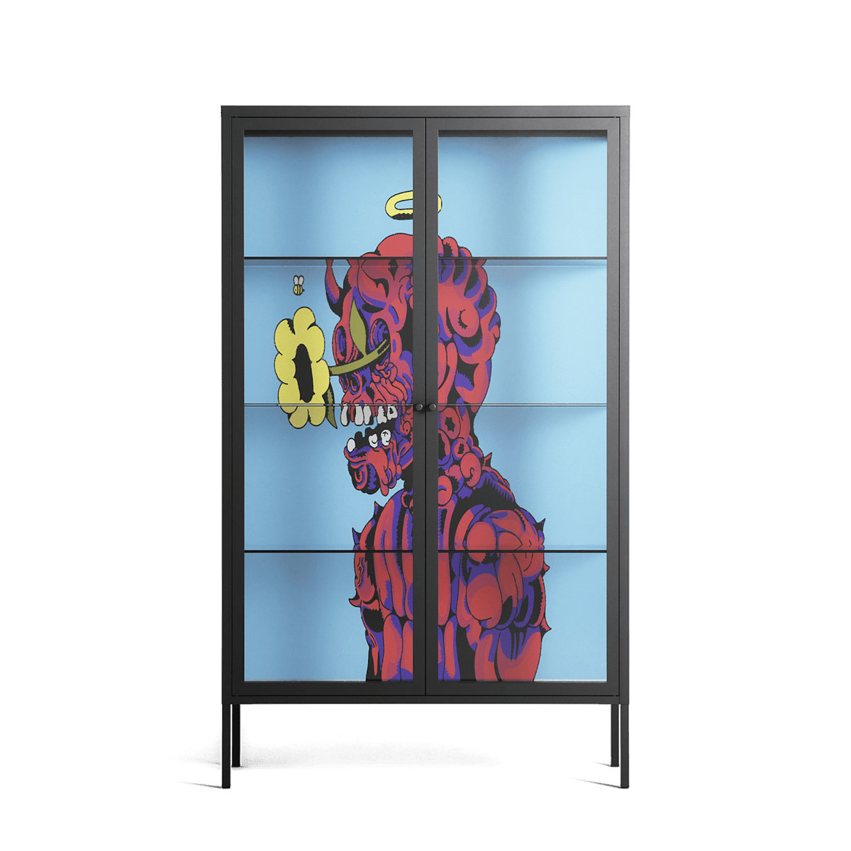 Flower - Cabinet - Cezar Berje - Antracite - Clear glass