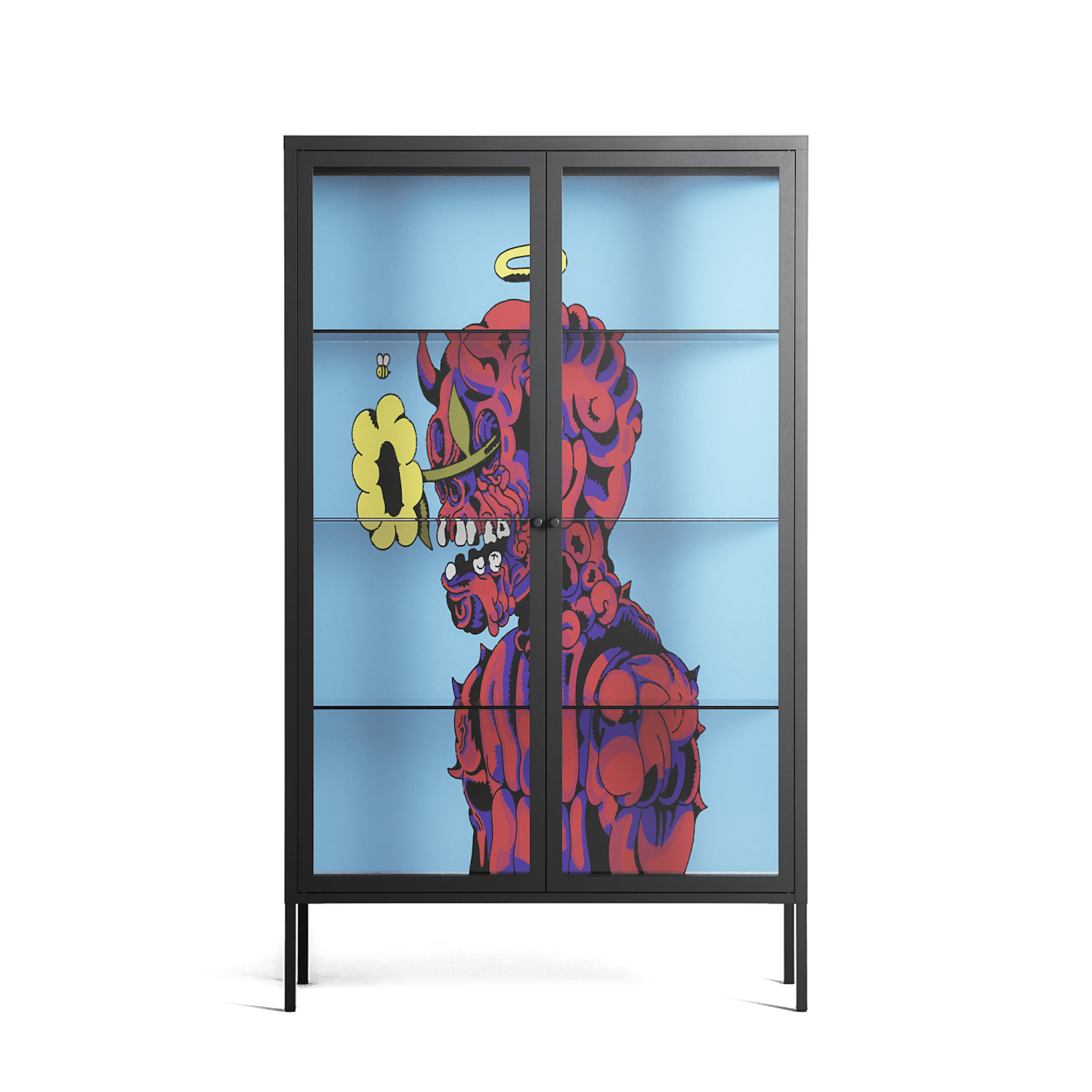 Flower - Cabinet - Cezar Berje - Antracite - Clear glass