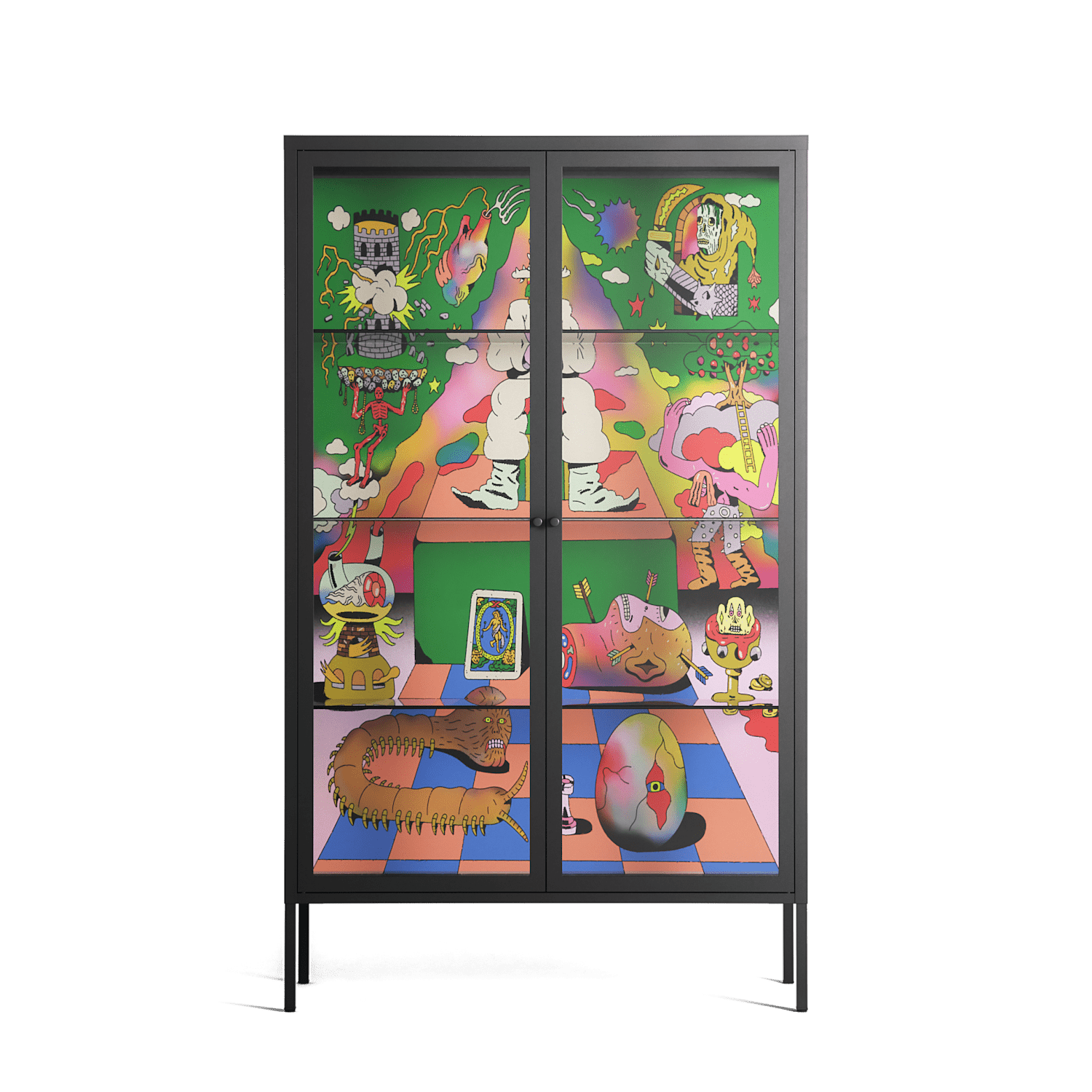 The Holy Mountain - Cabinet - Cezar Berje - Antracite - Clear glass