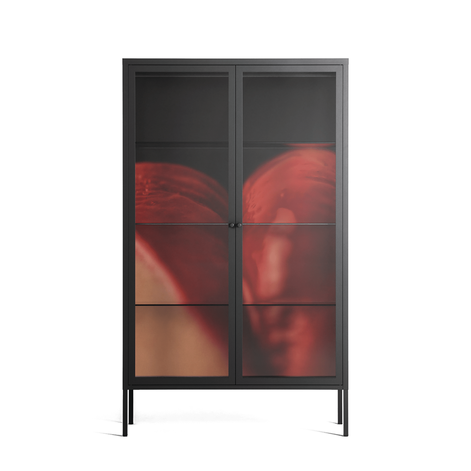 Red 3 - Cabinet - Nadia Ryder - Antracite - Clear glass