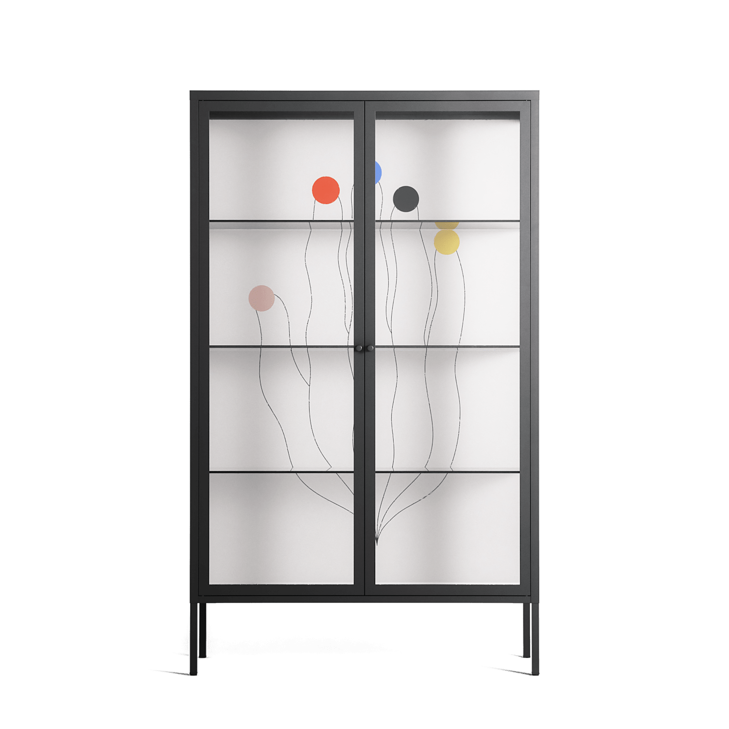 Épanoui - Cabinet - David Vanadia - Antracite - Clear glass